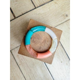 Bracelet GEORGES turquoise paillettes et corail 