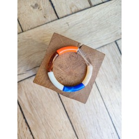 Bracelet GEORGETTE orange fluo et bleu