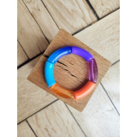 Bracelet GEORGES bleu, violet et orange fluo