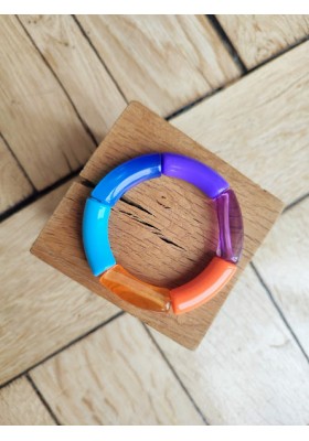 !!! NEW !!! Bracelet GEORGES bleu, violet et orange fluo