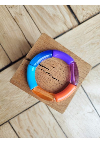 !!! NEW !!! Bracelet GEORGES bleu, violet et orange fluo