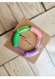 !!! NEW !!! Bracelet GEORGES vert pomme, saumon et parme