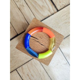 Bracelet GEORGES bleu roi, orange et jaune fluo