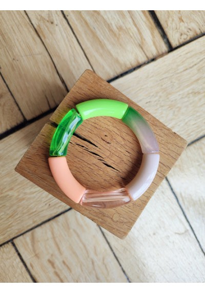 !!! NEW !!! Bracelet GEORGES vert pomme, saumon et nude