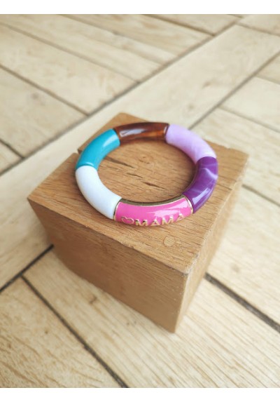 Bracelet GEORGES "Mama" violet, rose et bleu