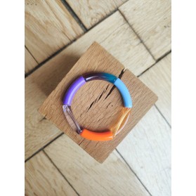 Bracelet GEORGETTE violet et orange fluo