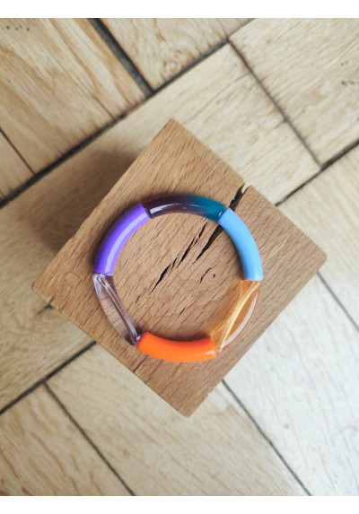 !!! NEW !!! Bracelet GEORGETTE violet et orange fluo