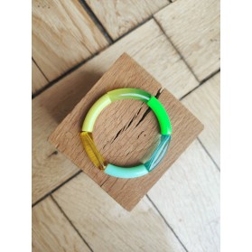 Bracelet GEORGETTE jaune, vert d'eau et vert fluo