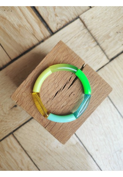 !!! NEW !!! Bracelet GEORGETTE jaune, vert d'eau et vert fluo