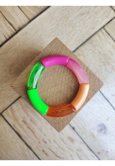 !!! NEW !!! Bracelet GEORGES rose, vert fluo et saumon,