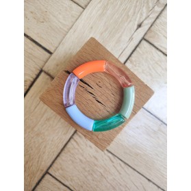 Bracelet GEORGES parme,kaki et orange fluo