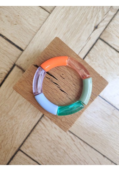 !!! NEW !!! Bracelet GEORGES parme,kaki et orange fluo