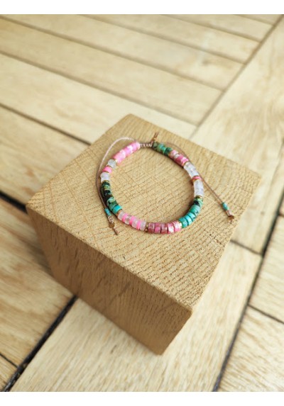 Bracelet MARIE - rose et turquoise