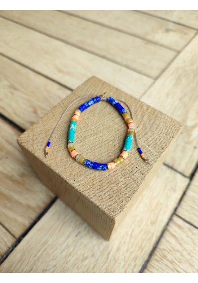 Bracelet MARIE - bleu roi et orange