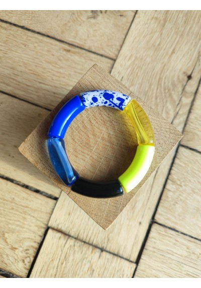 !!! NEW !!! Bracelet GEORGES bleu roi, jaune et noir