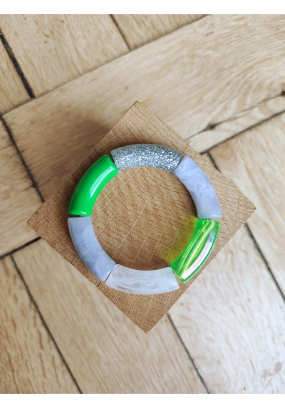 !!! NEW !!! Bracelet GEORGES vert et gris glitter