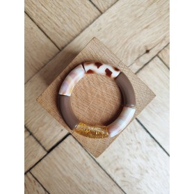 !!! NEW !!! Bracelet GEORGES marron, léopard et glitter doré