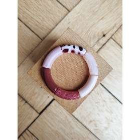 !!! NEW !!! Bracelet GEORGES rose pâle, léopard et glitter rose