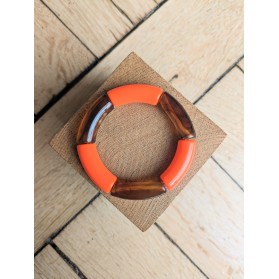 Bracelet GEORGES bicolore orange et marron