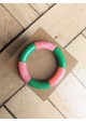 Bracelet GEORGES bicolore vert prairie et rose marbré