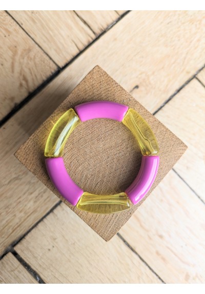 Bracelet GEORGES bicolore rose et jaune