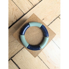 Bracelet GEORGES bicolore bleu marine et kaki