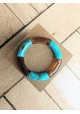 Bracelet GEORGES bicolore turquoise et marron