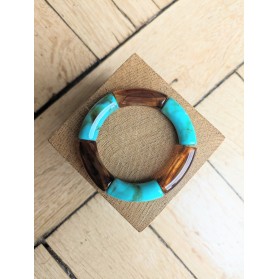 Bracelet GEORGES bicolore turquoise et marron