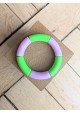 Bracelet GEORGES bicolore parme et vert fluo