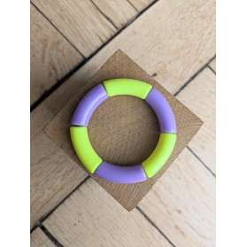 Bracelet GEORGES bicolore jaune fluo et parme