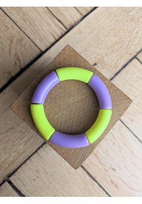 Bracelet GEORGES bicolore jaune fluo et parme