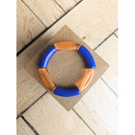 Bracelet GEORGES bicolore orange et bleu roi