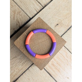 Bracelet GEORGETTE bicolore violet et orange