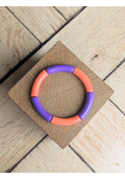 Bracelet GEORGETTE bicolore violet et orange