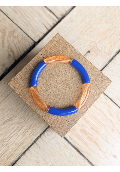 Bracelet GEORGETTE bicolore bleu roi et orange