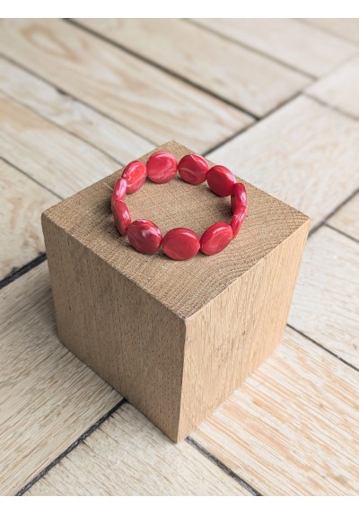 Bracelet TABATHA rouge marbré