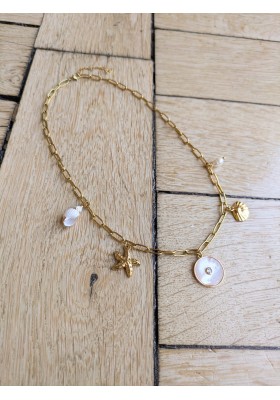 Collier GRIGRI nacre et doré