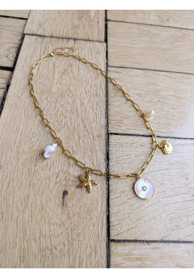 Collier GRIGRI nacre et doré