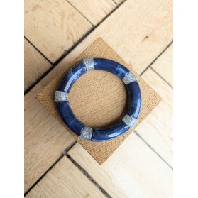 Bracelet GEORGES bleu marine glitter argent