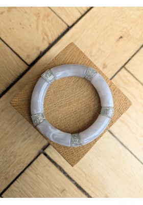 Bracelet GEORGES gris marbré argent