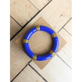 Bracelet GEORGES bleu roi glitter doré