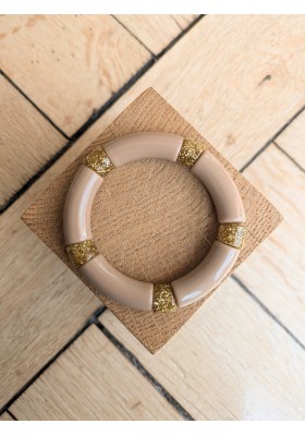 Bracelet GEORGES taupe glitter doré