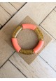 Bracelet GEORGES bicolore glitter doré orange fluo