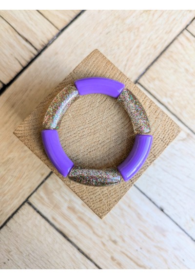 Bracelet GEORGES bicolore glitter multicolore violet