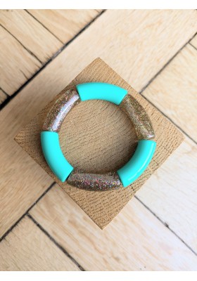 Bracelet GEORGES bicolore glitter multicolore turquoise