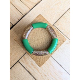 Bracelet GEORGES bicolore glitter multicolore vert