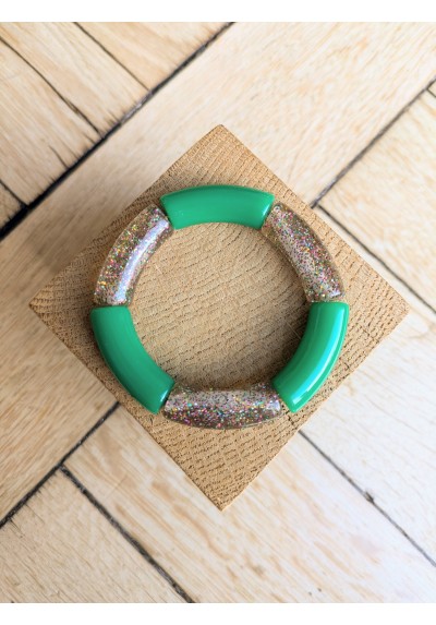 Bracelet GEORGES bicolore glitter multicolore vert