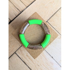 Bracelet GEORGES bicolore glitter mullticolore vert fluo