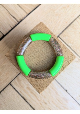 Bracelet GEORGES bicolore glitter muklticolore vert fluo