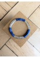 Bracelet GEORGETTE bicolore glitter argent bleu marine